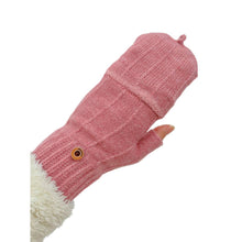Load image into Gallery viewer, THSG1102: Blush Pink: Convertible Fingerless Gloves with Buttoned Flap