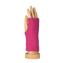 Load image into Gallery viewer, THSG1110: Hot Pink: Fluffy Fingerless Gloves