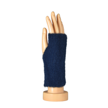 Load image into Gallery viewer, THSG1117: Navy: Fluffy Fingerless Gloves