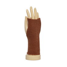 Load image into Gallery viewer, THSG1118: Rust Brown: Ribbed Fingerless Gloves