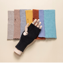 Load image into Gallery viewer, THSG1118: Rust Brown: Ribbed Fingerless Gloves