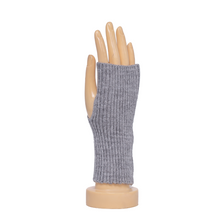 Load image into Gallery viewer, THSG1120: Grey: Ribbed Fingerless Gloves