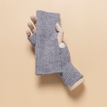Load image into Gallery viewer, THSG1120: Grey: Ribbed Fingerless Gloves