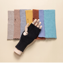 Load image into Gallery viewer, THSG1120: Grey: Ribbed Fingerless Gloves