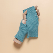Load image into Gallery viewer, THSG1121: Teal: Ribbed Fingerless Gloves