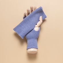 Load image into Gallery viewer, THSG1123: Dusty Blue: Ribbed Fingerless Gloves