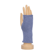 Load image into Gallery viewer, THSG1123: Dusty Blue: Ribbed Fingerless Gloves