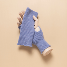 Load image into Gallery viewer, THSG1123: Dusty Blue: Ribbed Fingerless Gloves