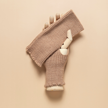 Load image into Gallery viewer, THSG1124: Brown: Ribbed Fingerless Gloves