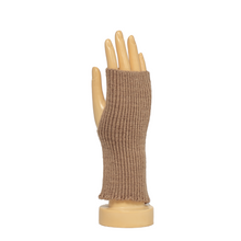 Load image into Gallery viewer, THSG1124: Brown: Ribbed Fingerless Gloves