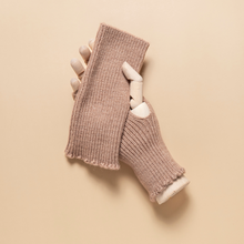 Load image into Gallery viewer, THSG1124: Brown: Ribbed Fingerless Gloves