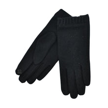 Load image into Gallery viewer, THSG1132: Black: Crystal Dot Gloves