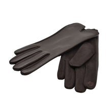 Load image into Gallery viewer, THSG1160: Chocolate: Faux Leather Gloves