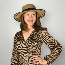 Load image into Gallery viewer, THSH1006: Brown: Border Brim Sun Hat - J'adore Gifts