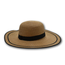 Load image into Gallery viewer, THSH1006: Brown: Border Brim Sun Hat