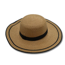 Load image into Gallery viewer, THSH1006: Brown: Border Brim Sun Hat - J'adore Gifts