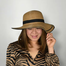Load image into Gallery viewer, THSH1006: Brown: Border Brim Sun Hat - J'adore Gifts