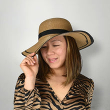 Load image into Gallery viewer, THSH1006: Brown: Border Brim Sun Hat