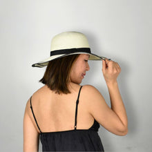 Load image into Gallery viewer, THSH1007: Milk White: Border Brim Sun Hat