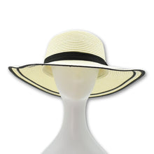 Load image into Gallery viewer, THSH1007: Milk White: Border Brim Sun Hat