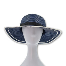 Load image into Gallery viewer, THSH1008: Navy: Border Brim Sun Hat - J'adore Gifts