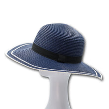 Load image into Gallery viewer, THSH1008: Navy: Border Brim Sun Hat