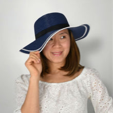 Load image into Gallery viewer, THSH1008: Navy: Border Brim Sun Hat