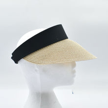 Load image into Gallery viewer, THSH1018: Sand: Adjustable Wide Brim Contrast Sun Visor Hat