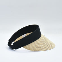Load image into Gallery viewer, THSH1018: Sand: Adjustable Wide Brim Contrast Sun Visor Hat