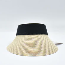 Load image into Gallery viewer, THSH1018: Sand: Adjustable Wide Brim Contrast Sun Visor Hat