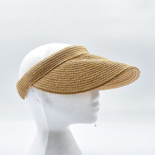 Load image into Gallery viewer, THSH1019: Camel: Wide Brim Sun Visor Hat with Elastic Band