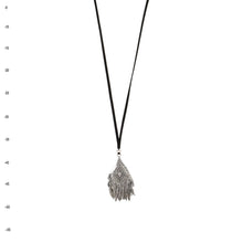 Load image into Gallery viewer, THSJ1166: Silver: Peacock Feather Pendant: Suede Leather Necklace