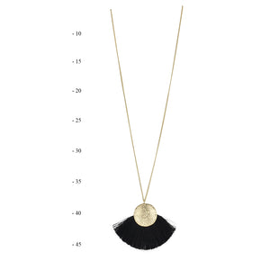 Fan Tassels Necklace | Black