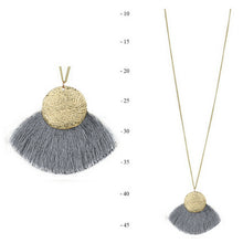 Load image into Gallery viewer, THSJ1190: Grey : Fan Tassels Necklace
