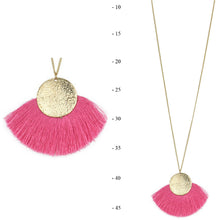 Load image into Gallery viewer, Fan Tassels Necklace | Rose
