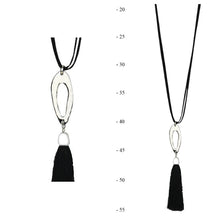 Load image into Gallery viewer, THSJ1196: Black: Oval Frame Pendant Necklace