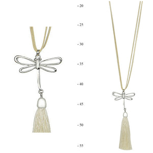 Dragonflyx Pendant Necklace | Cream