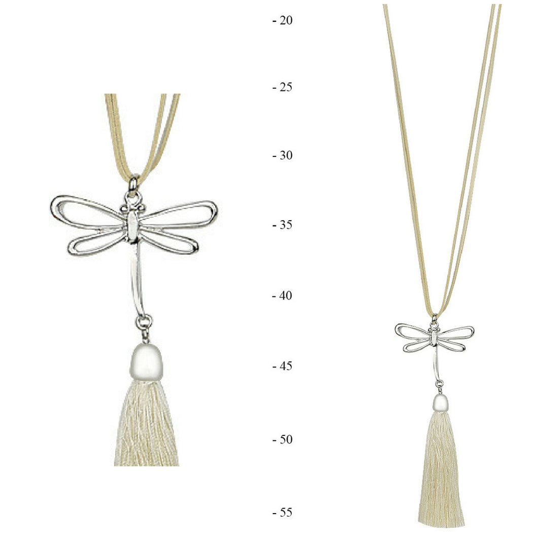 Dragonflyx Pendant Necklace | Cream