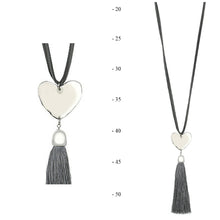 Load image into Gallery viewer, THSJ1204X: Grey: Solid Heart Pendant Necklace