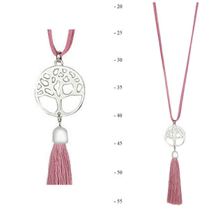 Tree of Life Pendant Necklace | Dusty Pink
