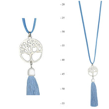 Load image into Gallery viewer, Treex of Life Pendant Necklace | French Blue
