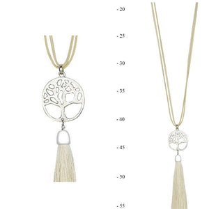 Tree of Life Pendant Necklace | Cream