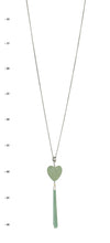 Load image into Gallery viewer, Lava Rock Heart Pendant Necklace | Mint
