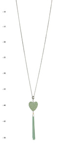 Lava Rock Heart Pendant Necklace | Mint