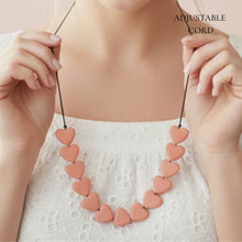 Load image into Gallery viewer, THSJ1264: Dusty Rose: Heart Resin Necklace