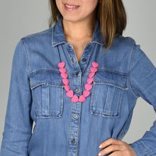 Load image into Gallery viewer, THSJ1267: Rose Pink: Heart Resin Necklace