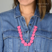 Load image into Gallery viewer, THSJ1267: Rose Pink: Heart Resin Necklace