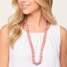 Load image into Gallery viewer, THSJ1269: Pink: Round Wooden Necklace