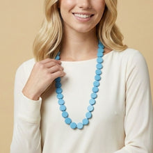 Load image into Gallery viewer, THSJ1270: Teal Green: Round Wooden Necklace