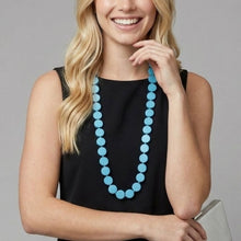 Load image into Gallery viewer, THSJ1270: Teal Green: Round Wooden Necklace